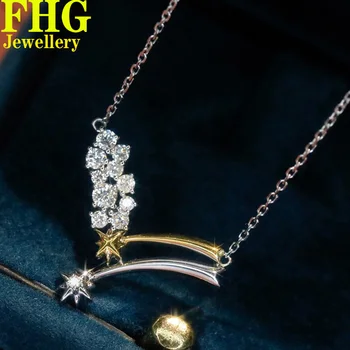 0,3-каратный натуральный бриллиант Ожерелье из белого золота 18 Карат Роскошные ювелирные украшения для вечеринки Подарок девушке на День Рождения