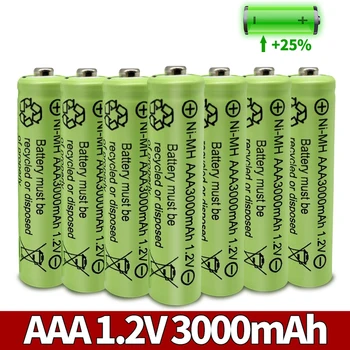 1-20 штук 1,2 В AAA 3000 мАч 3A Ni-MH желтый аккумуляторный элемент для MP3 радиоуправляемых игрушек, светодиодный фонарик 