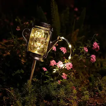 1 комплект садовой чайной лампы, декоративного светодиодного солнечного света высокой яркости IP44, водонепроницаемой садовой лампы с автоматической зарядкой и датчиком освещенности