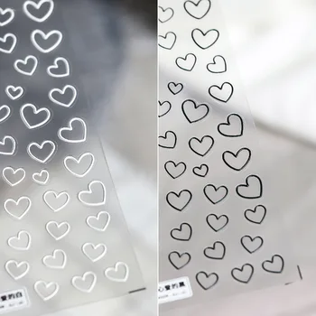 1 Лист Love Heart Designs Наклейка Для Ногтей Высокого Качества На День Святого Валентина Черные, Белые Самоклеящиеся Переводные Слайдеры Для Украшения Ногтей