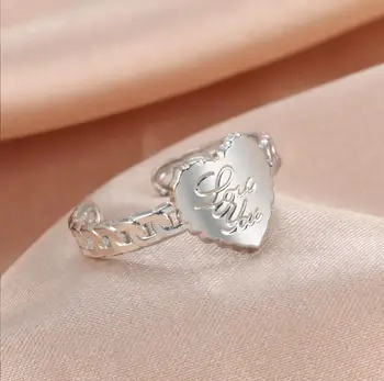 1 шт. Дизайн открытого кольца в форме сердца Милые модные украшения для любви для женщин Подарки для девочек Регулируемый F1285