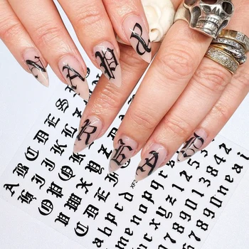 1 шт. Наклейки для ногтей с римскими буквами, английский алфавит, 3D самоклеящаяся наклейка для дизайна ногтей, наклейки для татуировок, наклейки для маникюра