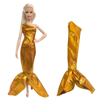 1 шт. супер кукла золотое великолепное платье с рыбьим хвостом 1/6 Кукла для вечеринки на сцене Подиум для куклы Барби Детские подарочные игрушки Аксессуары