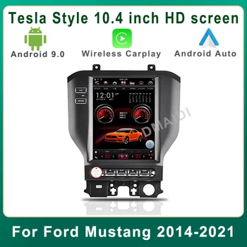 10,4-дюймовый экран в стиле Android Tesla для Ford Mustang 2014-2021 GPS-навигация Автомобильный стерео мультимедийный плеер
