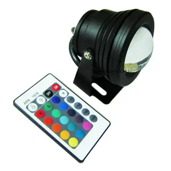 10 Вт RGB Водонепроницаемый IP67 светодиодный круглый прожектор высокой мощности черный 12 В постоянного тока