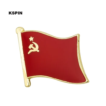 10 шт. в партии булавка с флагом СССР на лацкане, значок, брошь, значок KS-0145
