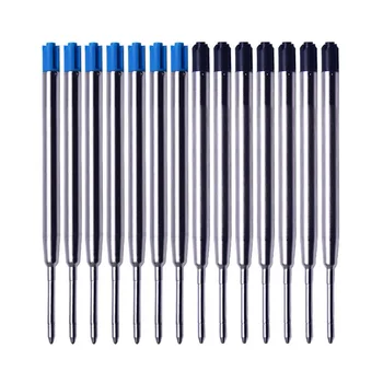10 шт. /лот, сине-черная шариковая ручка 1,0 мм, заправка шариковых чернил, Металлические стержни для заправки ручек для письма, канцелярские принадлежности