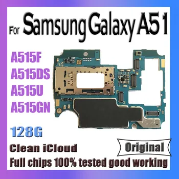 100% Оригинальный Разблокированный Mainbaord Для Samsung Galaxy A51 Материнская Плата A515F A515DS A515GN 128 ГБ Логический Блок Baord С Полной Микросхемой
