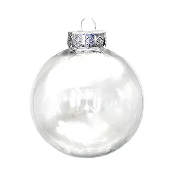 10шт Прозрачных Рождественских шаров из полого пластика, глянцевые пустые безделушки своими руками для вечеринки