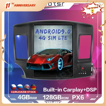 128 ГБ мультимедиа Tesla Style PX6 Android для Mitsubishi Lancer EVO 2007 + Автомобильный радиоплеер Автоматическая GPS-навигация DSP Carplay 4G SIM