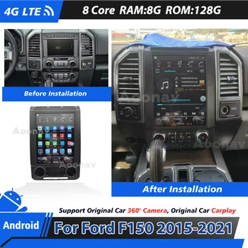 128 ГБ Стерео Радио Для Ford F150 2015-2021 Android Мультимедийный Плеер Беспроводной Сенсорный Экран Головного устройства GPS Навигация Авторадио