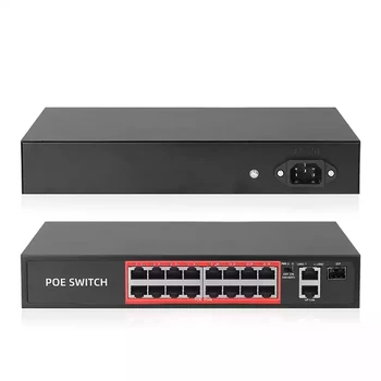 16-канальный Сетевой коммутатор POE с портом 10/100 Мбит/с IEEE 802.3 af/at Over Ethernet IP CameraSystem