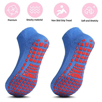 2 пары нескользящих носков для батута, детские носки-тапочки с захватами для малышей, носки для подростков, женские носки