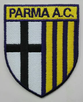 2 шт./лот футбольный футбольный футбольный футбольный клуб с логотипом Par ma на нашивке, аппликация Aufnaeher, вышитый значок Buegelbild.