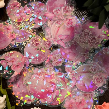 20 штук горячих серебряных наклеек для ДОМАШНИХ ЖИВОТНЫХ Flower Moon Small Fresh Art DIY Ручная занавеска Декоративные наклейки-деколи 4 модели