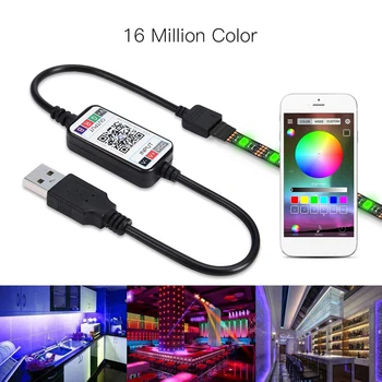 2019 Новая 50 см USB светодиодная лента 5050 RGB 1 М 2 М 3 М Bluetooth управление приложением Гибкий Свет Фоновый свет телевизора RGB Светодиодная лента
