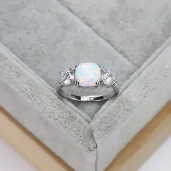 2023, Новое кольцо из стерлингового серебра S925 пробы с квадратным австралийским бриллиантом с европейской и американской простотой, модное женское кольцо