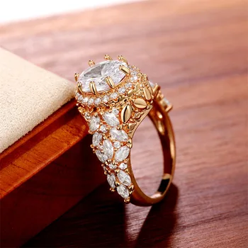 2023 Новое роскошное женское кольцо с цирконом, обручальное кольцо с микро-вставкой из европейского и американского золота, F1780