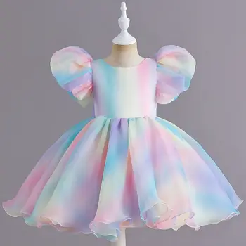 2023 Новые детские платья для девочек, карнавальное пасхальное платье принцессы для девочек, праздничный свадебный фатиновый костюм для крещения маленьких детей