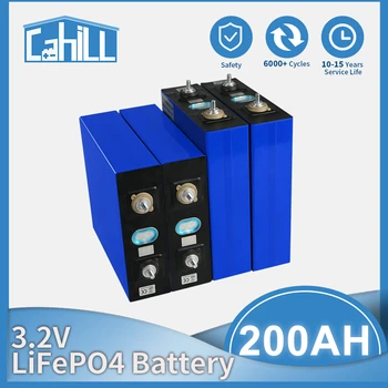 3,2 В 200Ah Lifepo4 Батарея Литий-Железо-Фосфатный Аккумулятор DIY Cell Solar Battery Pack Для 12V 24V 48V Camper Система Хранения Энергии RV EV