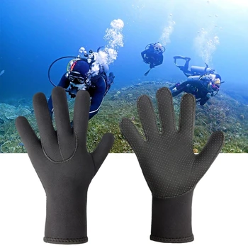 3 ММ Неопреновые женские мужские перчатки для гидрокостюма, снаряжение для дайвинга, подводной охоты, фридайвинга, рыбалки, Износостойкие нескользящие перчатки 24BD