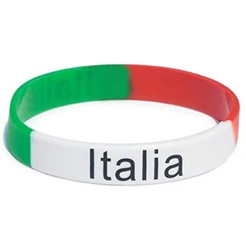 300шт Флаги Стран Италия Сегментированные Резиновые Браслеты Силиконовые Браслеты