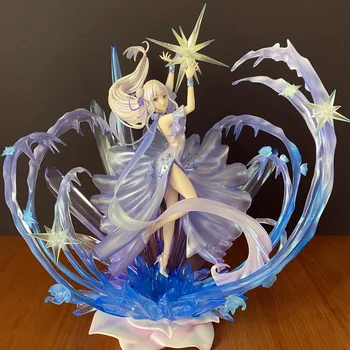 36 см Re: Zero kara Hajimeru Isekai Seikatsu Emilia Crystal Dress Ver ПВХ Сексуальная Девушка Модель Игрушки Для взрослых Аниме Экшн Куклы Модель Подарков