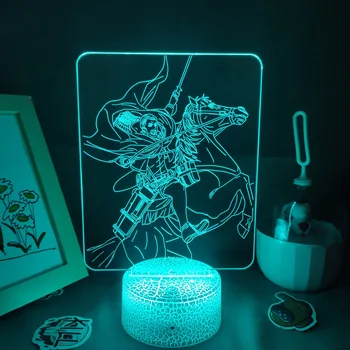 3D Led Аниме Фигурка Эрвина Смита Ночные Огни Забавный Подарок Для Друга RGB Лавовая Лампа Прикроватная Тумбочка для Спальни Настольный Декор Атака Титанов