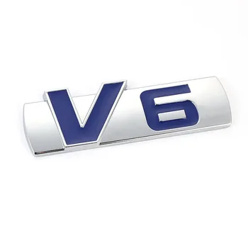 3D Автомобиль V6 Логотип Наклейка Эмблема Авто Значок Наклейка для V6 Mercedes BMW Audi Ford Fiesta Mustang Ranger Nissan Toyota Honda Стайлинг