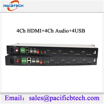 4-канальный HDMI + 4-канальный стерео + 4KVM аудио волоконный конвертер Однорежимный Singel fiber 10 км HDMI Волоконно-оптический удлинитель