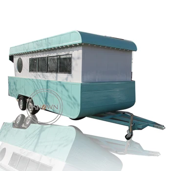 4-колесный Ретро-трейлер для перевозки хот-догов, передвижная тележка для уличной еды, киоск быстрого питания на открытом воздухе с возможностью настройки
