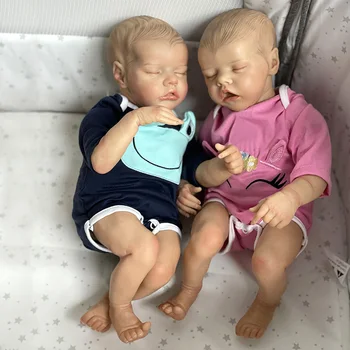 40-сантиметровая кукла-Реборн, сестра-близнецы, спящий ребенок, мягкая на ощупь ткань для тела, куклы-Реборн, игрушки для девочек, прямая поставка