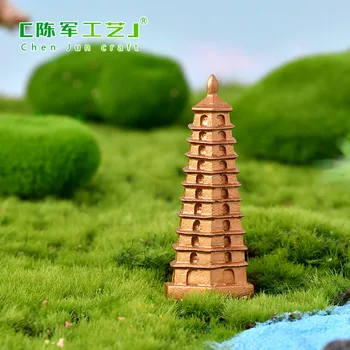 5,2 см ручной работы из латуни Башня в китайском стиле ретро Ступа Пагода DIY орнамент Миниатюрный Подходящий кулон сувенир подарок