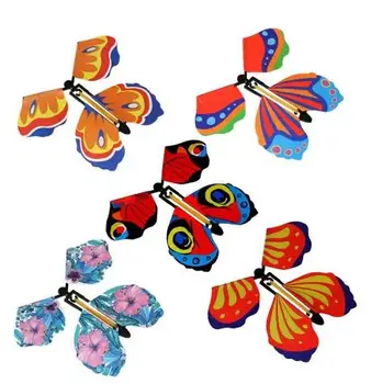 5 шт., волшебная заводная летающая бабочка в книге, летающая игрушка на резинке, отличный подарок для вечеринки