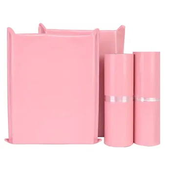 50 шт./лот Непрозрачный полиэтиленовый экспресс-конверт Светло-розового цвета, почтовые пакеты с самоклеящимся уплотнением, курьерская сумка