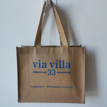 500шт Нетканых хозяйственных сумок с логотипом на заказ, экологически чистых, многоразовых, с ручкой