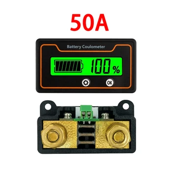 50A/100A/200A/400A/500A Индикатор емкости батареи 8V-120V Вольтметр Кулонометр Свинцово-кислотный Литиевый LiFePO4 Дисплей Измерителя 12V 24V