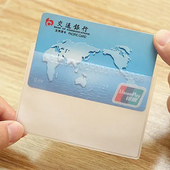 50ШТ Прозрачный держатель для карт ПВХ Защитный держатель для банковских кредитных карт Тонкий чехол для карт Для женщин и мужчин, кредитное удостоверение личности, обложка для визитных карточек