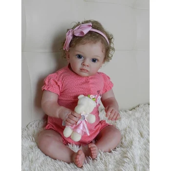58-Сантиметровая кукла Bebes Reborn для малышей, кукла-девочка, Тело из мягкой приятной ткани, Реалистичная 3D-краска для кожи с готовой куклой Genesis, раскрашенной краской