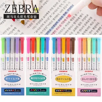 5ШТ Япония ZEBRA WKT7 Маркер для подсветки флуоресцентным маркером конфетного цвета, новый солнечный цвет и цвет вечеринки