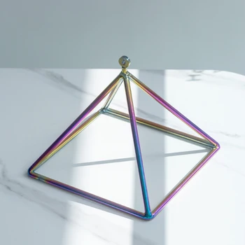 8-дюймовая поющая пирамида из кварцевого кристалла радужных цветов для звуковой терапии