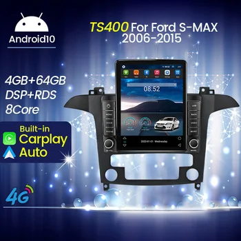 8-ядерный автомобильный Android в стиле Tesla Auto Carplay 2Din, мультимедийный навигационный плеер, радио GPS HU для Ford S-Max Ford S Max 2006-2015