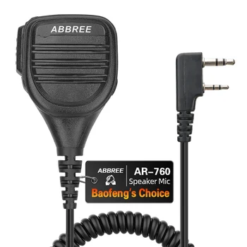 ABBREE AR-760 IP54 Водонепроницаемый Микрофон Плечевой Динамик PTT Mic Для Портативной Рации Baofeng UV5R BF888S UV82 UVS9 Plus UV-13 PRO