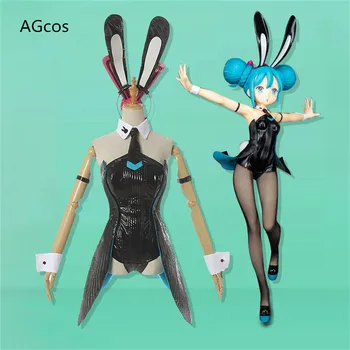 AGCOS Miku Ver. Косплей костюм Black Bunny Girl, сексуальные комбинезоны Miku, костюмы для косплея, костюмы