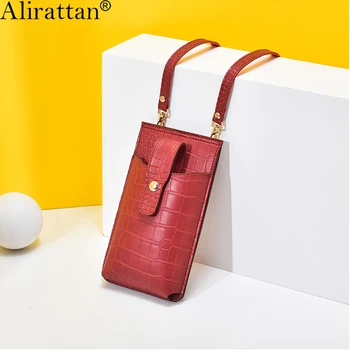 Alirattan Новые сумки через плечо из искусственной кожи для женщин 2023, модный дизайн, повседневная сумка для удостоверения личности с крокодиловым узором, сумка для телефона на плечо