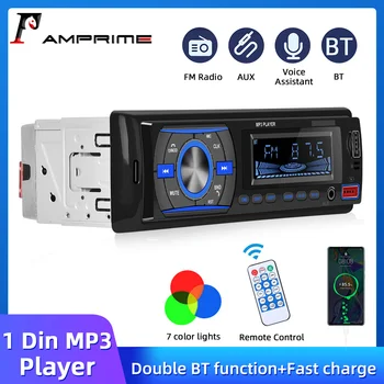 AMPrime 1 Din Автомагнитола Аудио 1din Автомобильный Стерео Bluetooth MP3-Плеер FM-Приемник 45Wx4 Аудио Стерео Музыка USB/SD с Встроенным AUX