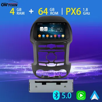 Android 10,0 PX6 4G + 64G Автомобильный DVD-Мультимедийный Плеер Для Ford Ranger 2011-2014 4G LTE Carplay Parrot BT Радио GPS DSP Bluetooth 5,0