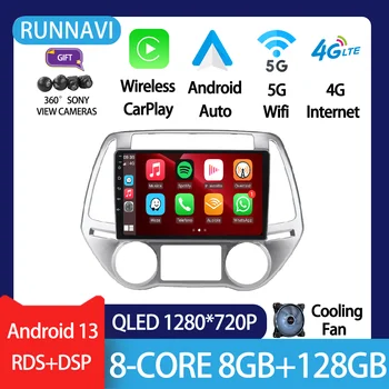 Android 13 для Hyundai I20 2012-2014, автомагнитола, мультимедийный видеоплеер, навигация, GPS, Беспроводной Carplay, RDS, DSP, QLED