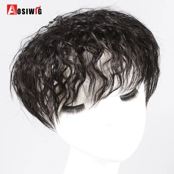 AOSIWIG Верхняя часть для волос Вьющиеся волосы Накладные Сменная заколка для волос Синтетические Натуральные Поддельные Шиньоны для женщин