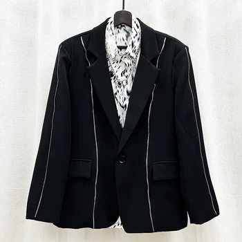 B03513 Модные мужские пальто и куртки 2023 для подиума, роскошный известный бренд, европейский дизайн, мужская одежда для вечеринок